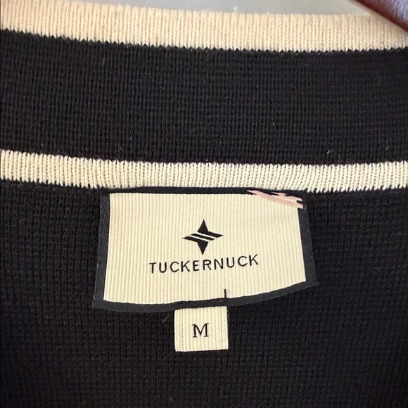 Tucker buck oversized Striped Black and White Women's Cardigan Sweater - M - Picture 2 of 6